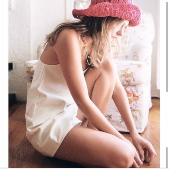 NWOT Zara White Overall Berit Romper Short - Picture 2 of 13